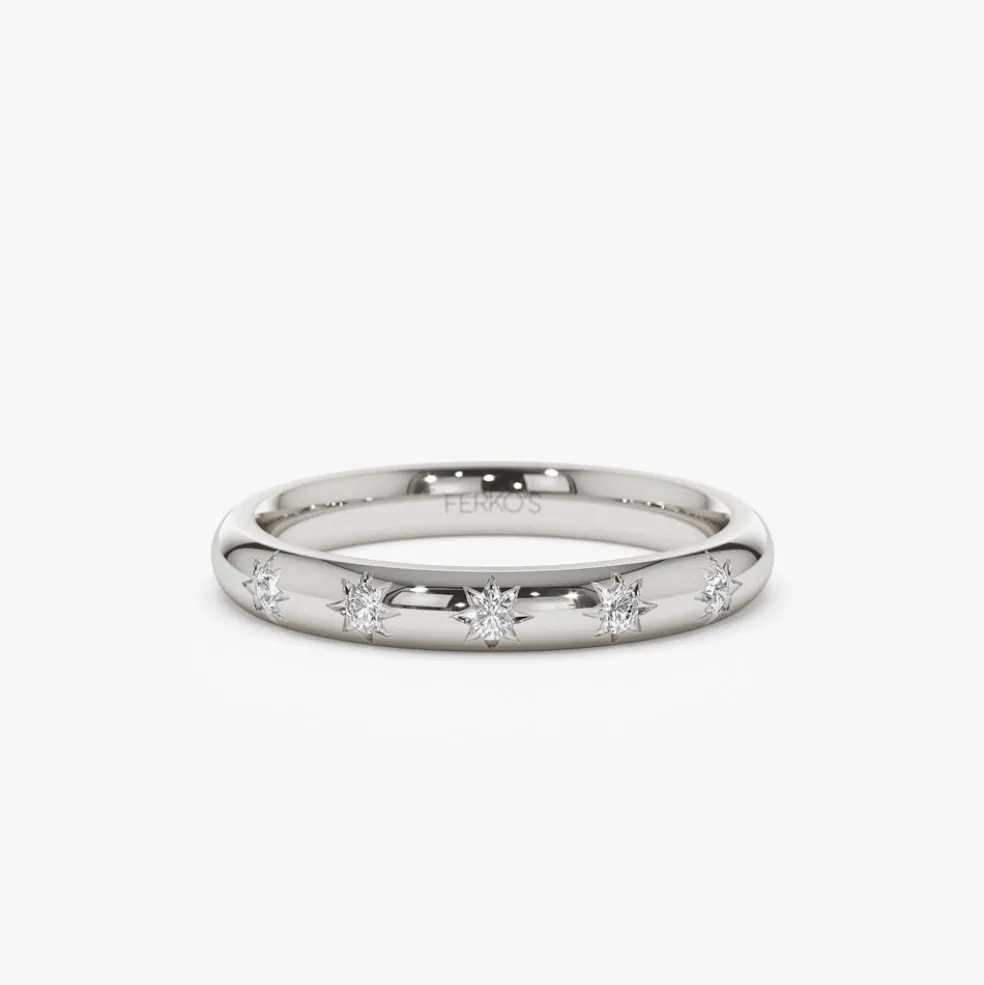 14k Star Setting 5 Stone Diamond Ring