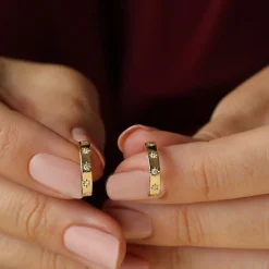 14k Starsetting Minimal Diamond Hoops