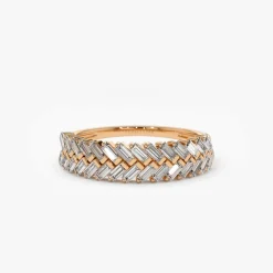 14k Step Baguette Diamond Ring