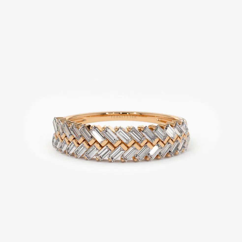 14k Step Baguette Diamond Ring