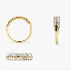 14k Step Baguette Diamond Ring