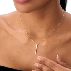 14K Tapered Diamond Bar Necklace