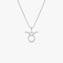 14K Taurus Zodiac Charm Necklace