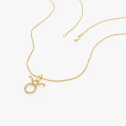 14K Taurus Zodiac Charm Necklace