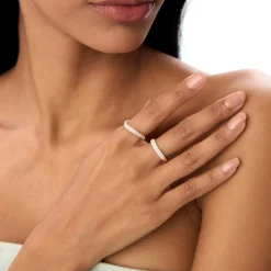 14K Three Row Diamond Pave Band