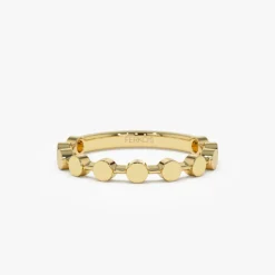 14K Tiny Round Stackable Ring For Women