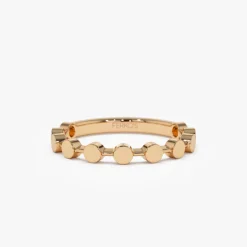 14K Tiny Round Stackable Ring For Women