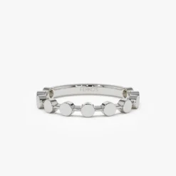14K Tiny Round Stackable Ring For Women