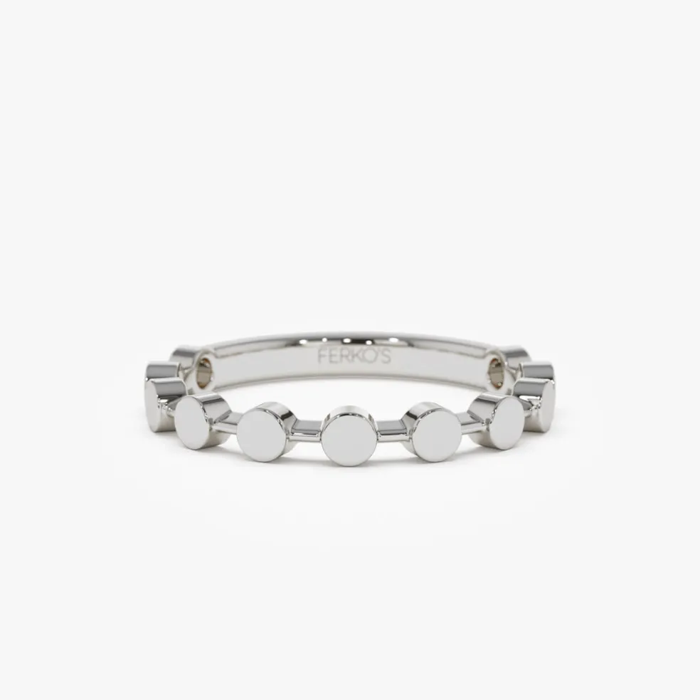 14K Tiny Round Stackable Ring For Women