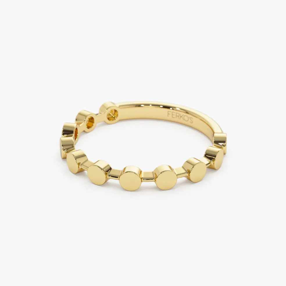 14K Tiny Round Stackable Ring For Women