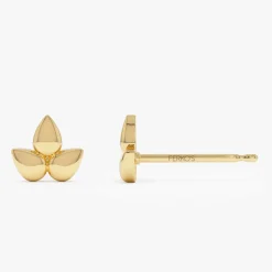 14K Trio Petal Stud Earrings