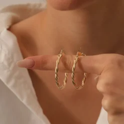 14k Twist Earrings 40MM