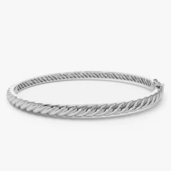 14K Twist Rope Dainty Cable Bangle