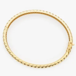 14K Twist Rope Dainty Cable Bangle
