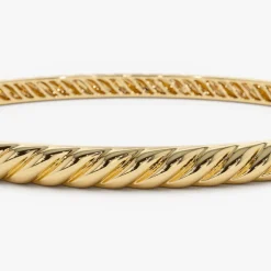 14K Twist Rope Dainty Cable Bangle