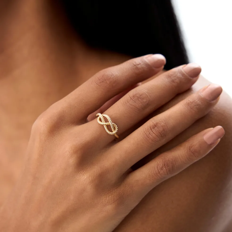 14K Twist Rope Infinity Knot Ring