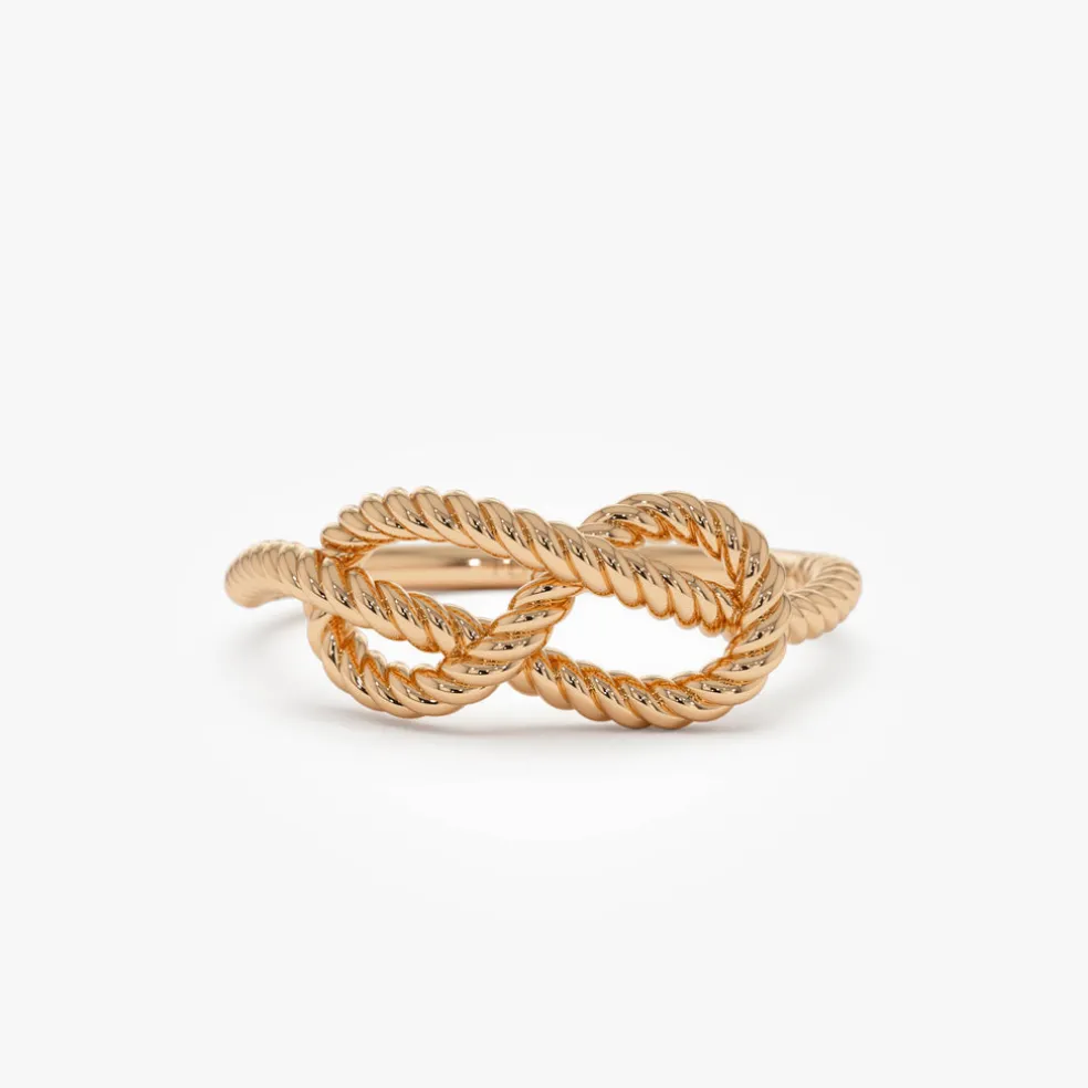 14K Twist Rope Infinity Knot Ring