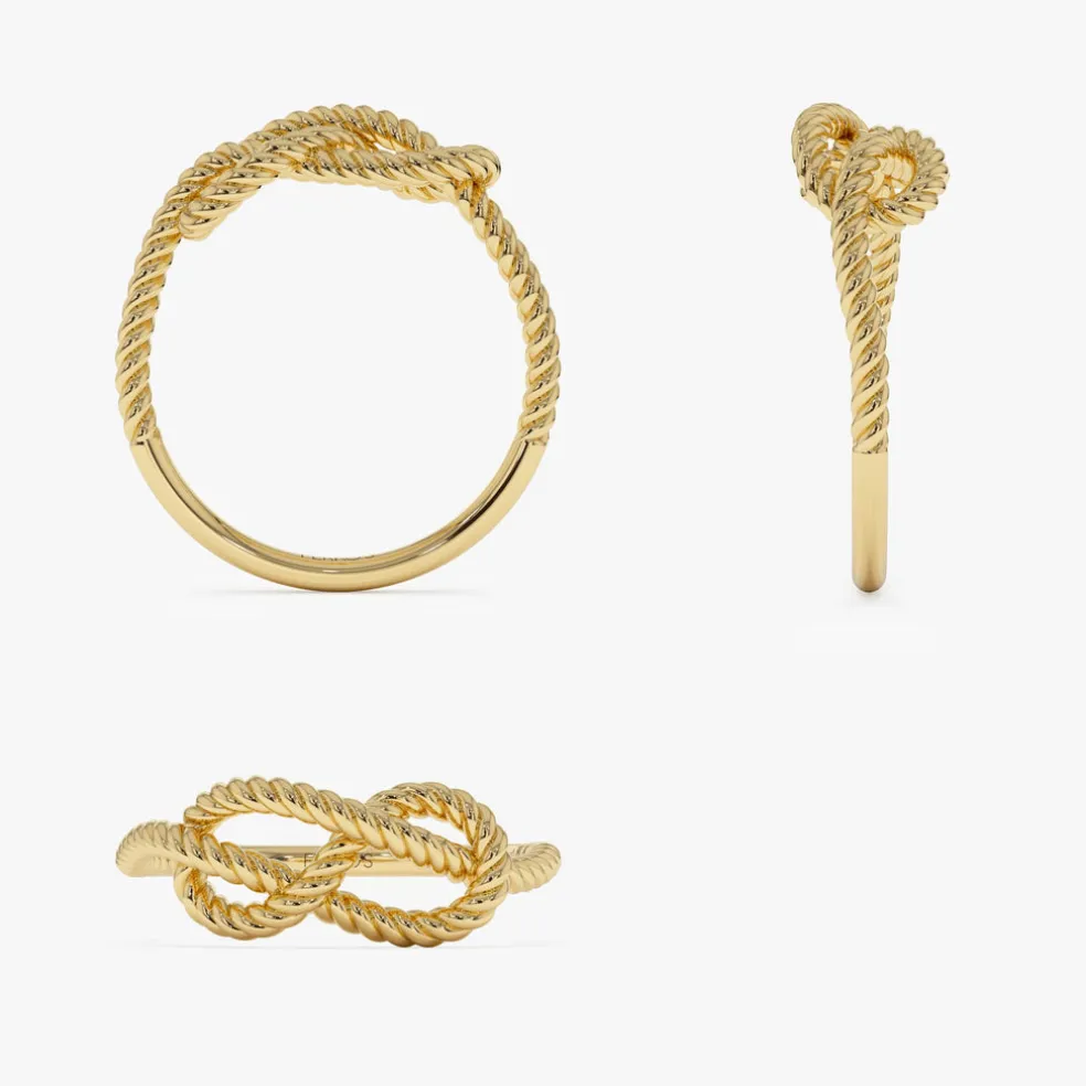 14K Twist Rope Infinity Knot Ring