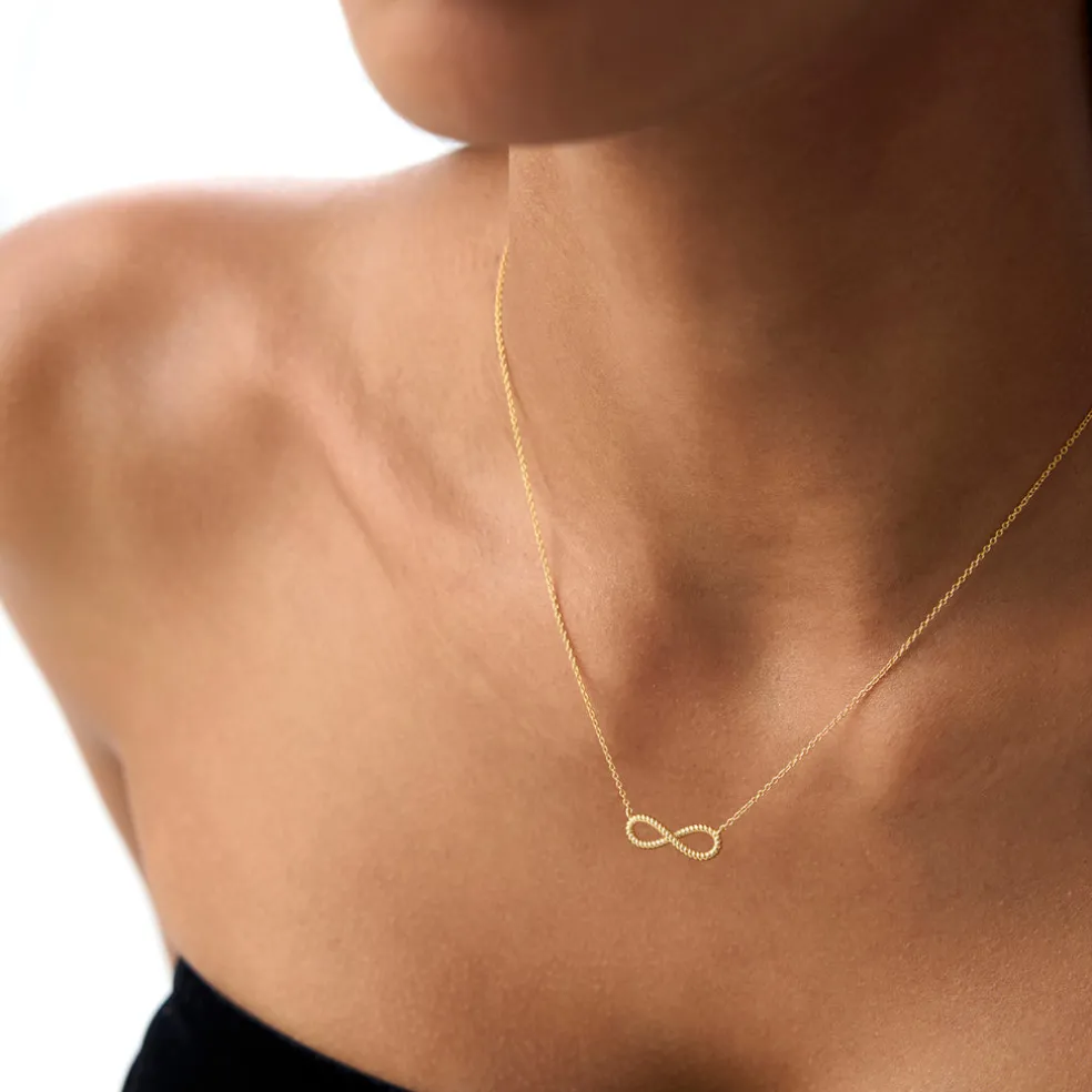 14k Twist Rope Infinity Necklace
