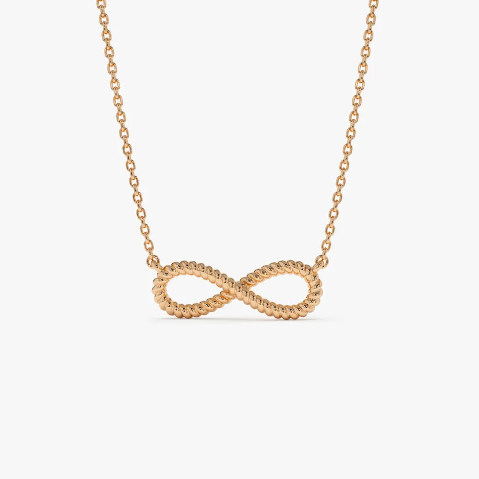 14k Twist Rope Infinity Necklace