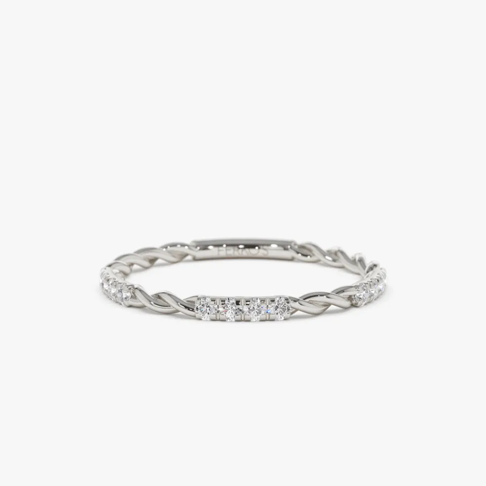 14k Twisted Rope 3/4 Eternity Diamond Ring