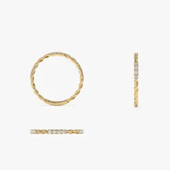 14k Twisted Rope 3/4 Eternity Diamond Ring