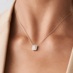 14k Unique Baguette Diamond Statement Necklace