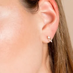 14k Unique Baguette Diamond Earrings