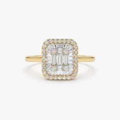 14k Unique Baguette Diamond Statement Ring