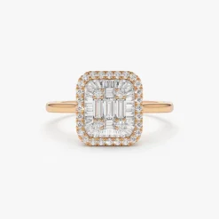 14k Unique Baguette Diamond Statement Ring