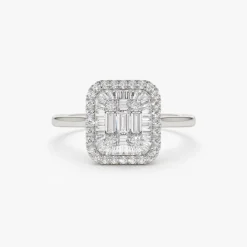 14k Unique Baguette Diamond Statement Ring