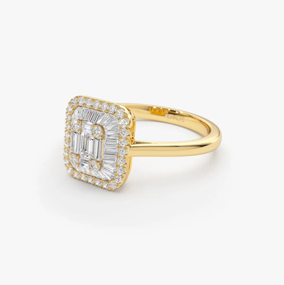 14k Unique Baguette Diamond Statement Ring