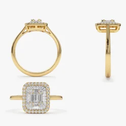 14k Unique Baguette Diamond Statement Ring