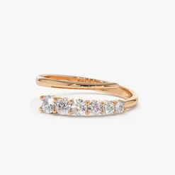 14k Unique Crossover Diamond Statement Ring