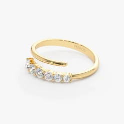 14k Unique Crossover Diamond Statement Ring