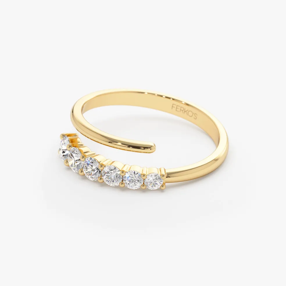 14k Unique Crossover Diamond Statement Ring