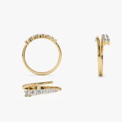 14k Unique Crossover Diamond Statement Ring