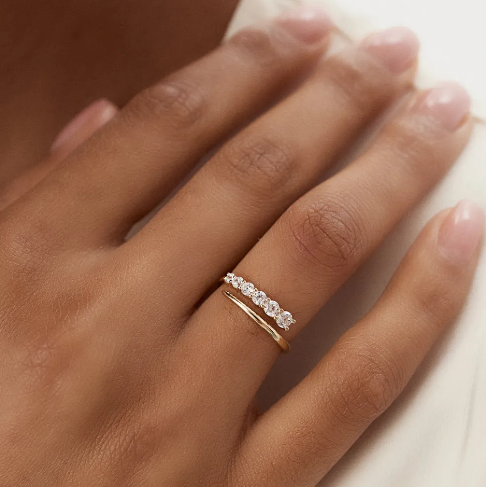 14k Unique Crossover Diamond Statement Ring