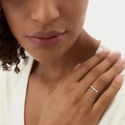 14k Unique Crossover Diamond Statement Ring
