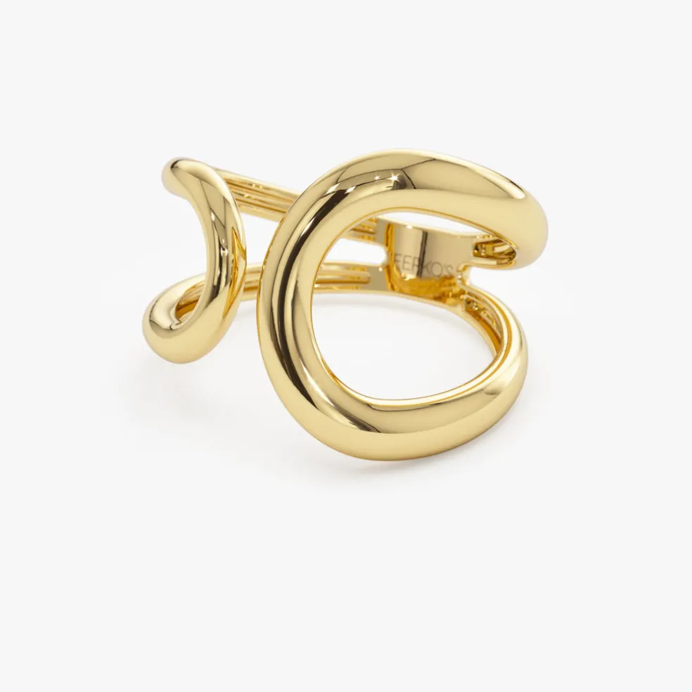 14k Unique Design Bold Gold Ring