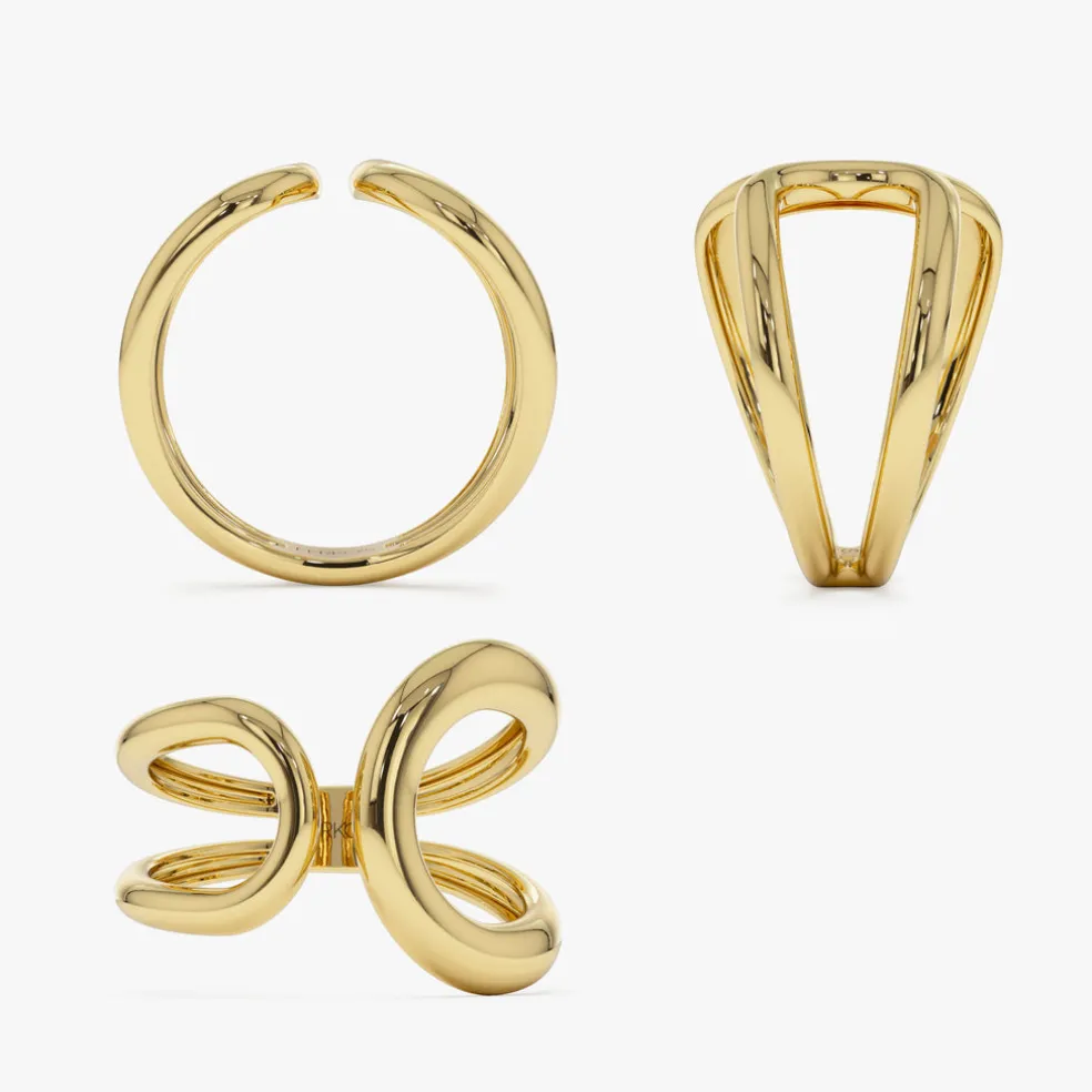 14k Unique Design Bold Gold Ring