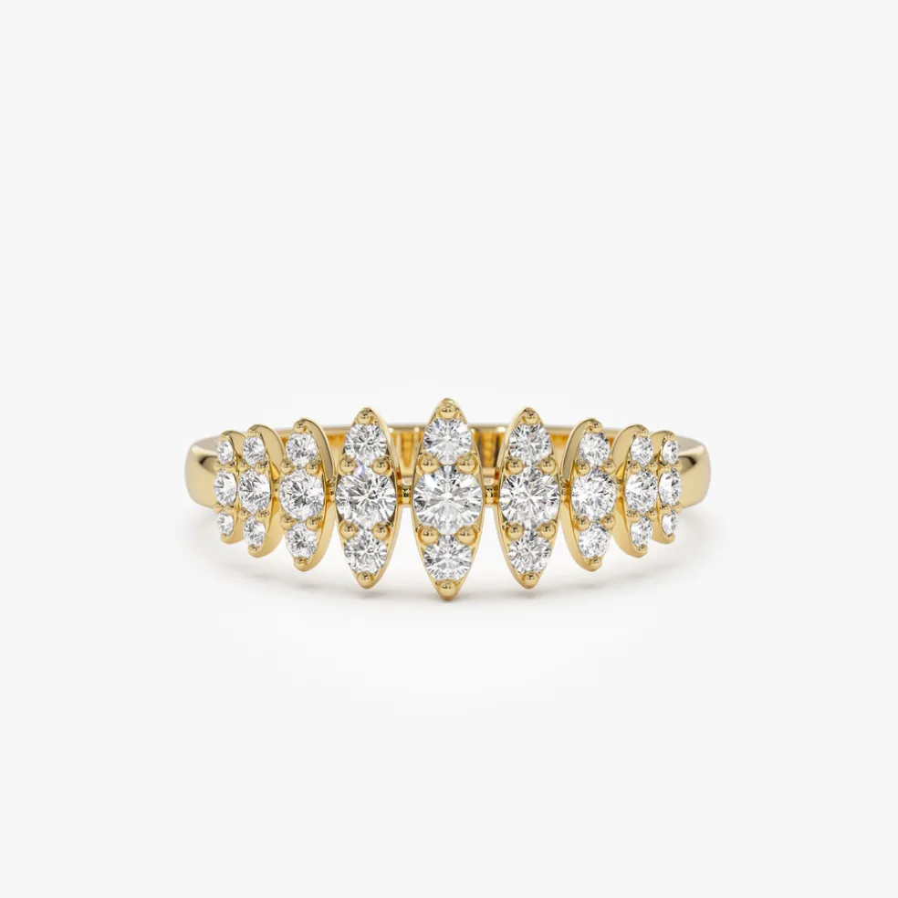 14k Unique Design Glamorous Diamond Ring