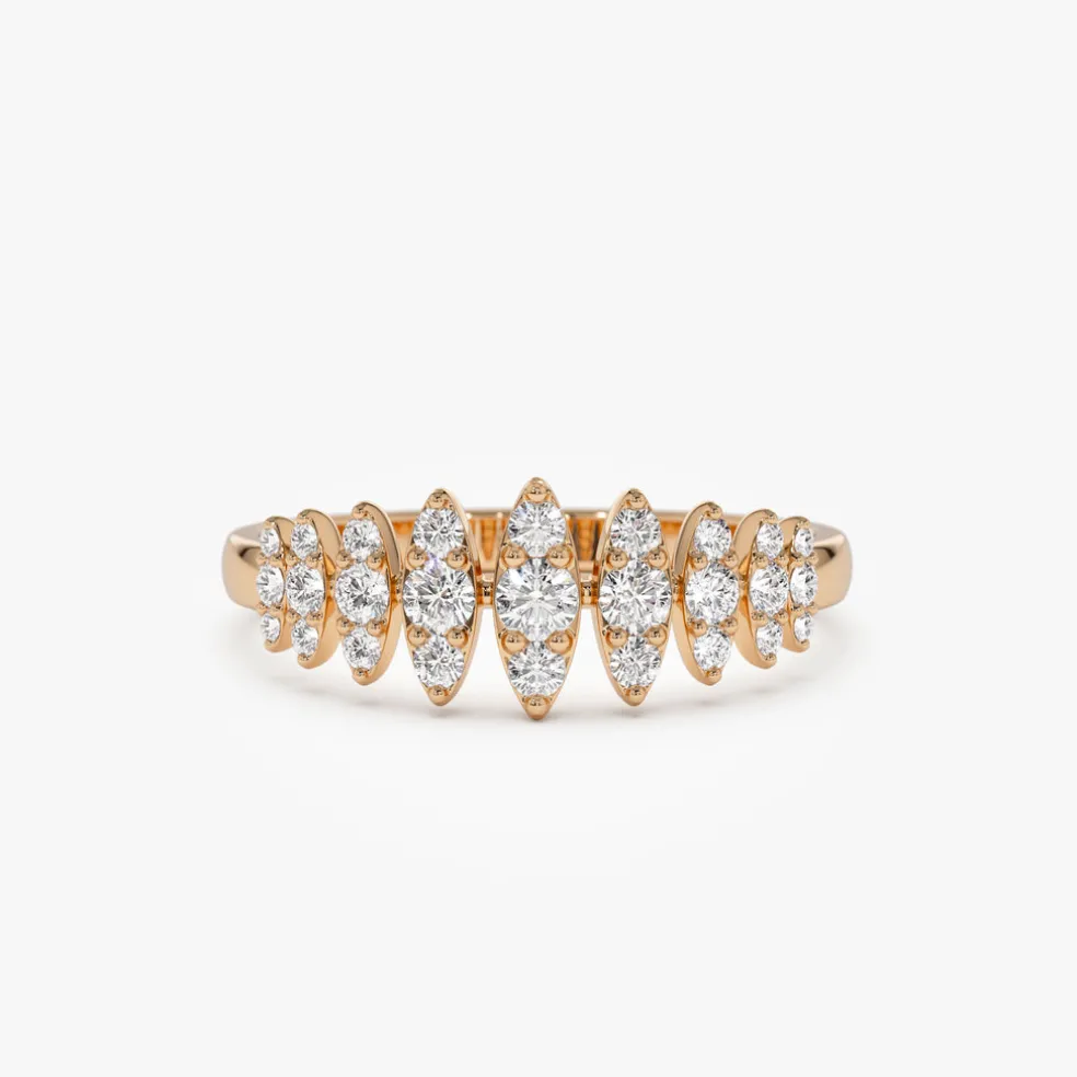 14k Unique Design Glamorous Diamond Ring