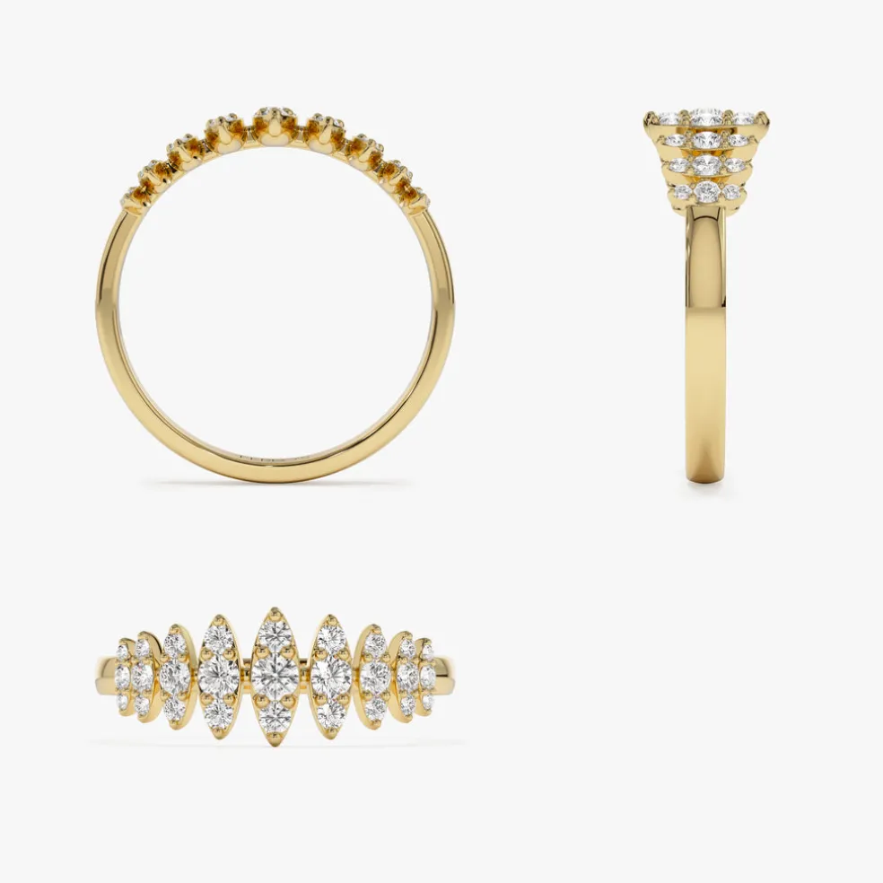 14k Unique Design Glamorous Diamond Ring