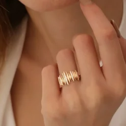 14k Unique Diamond Spike Ring