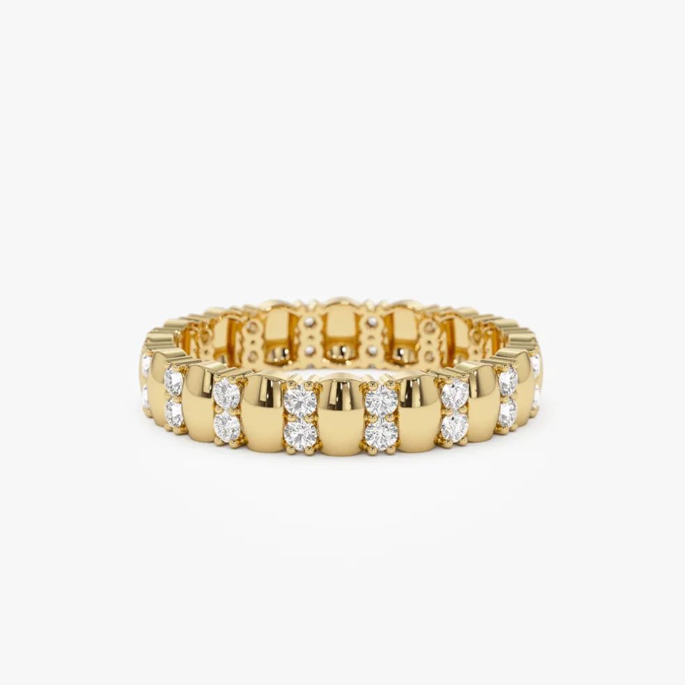 14k Unique Double Row Diamond Eternity Ring