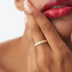 14k Unique Double Row Diamond Eternity Ring