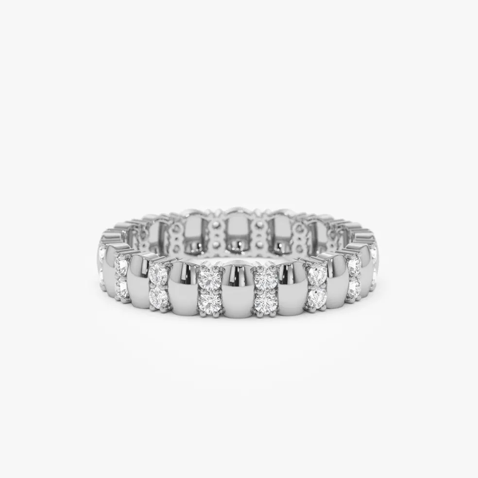 14k Unique Double Row Diamond Eternity Ring