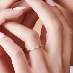 14k Unique Multi Lined 2MM Gold Ring