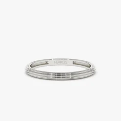 14k Unique Multi Lined 2MM Gold Ring
